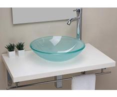 LAVABO/SOPRAPIANO/LAVANDINO BAGNO D'APPOGGIO IN VETRO SATINATO FORMA TONDA