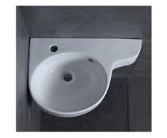 Lavandino da appoggio for bagno Lavandino da bagno ad angolo for montaggio a parete Mini triangolo bianco in porcellana in ceramica da appartamento Lavandino da bagno a parete Ciotole Lavandino da toe
