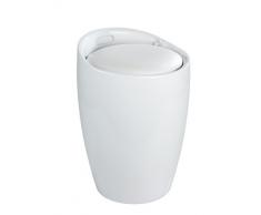 Wenko 20631100 Candy - Cesto portabiancheria con sacco estraibile, in plastica ABS, ø 36 x 50,5 cm, colore: Bianco