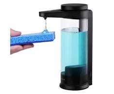 AIKE 500ml Dispenser di Sapone Automatico Ricaricabile, Dispenser di Sapone Liquido per Cucina con Ricarica USB, Dispenser Sapone da Parete o da Tavolo con Uscita Regolabile