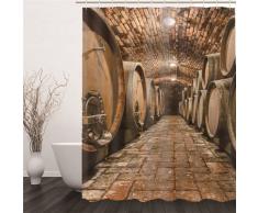 BOVZOX tenda da doccia 80x180 Cantina depoca e di vini tenda doccia Antimuffa Impermeabile, Tende Doccia con 12 Ganci per Bagno Vasca