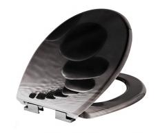 TecTake Coperchio per WC 3D sedile copriwater conchiglia con chiusura ammortizzata - modelli differenti - (pietre | no. 402260)