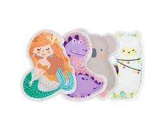 Navaris Set 4x Cuscinetto Caldo/Freddo Bimbi Piccoli - 4x Personaggi Congelabili Riscaldabili Riutilizzabili - Ghiaccio Sintetico Borsa Acqua Calda