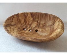 Portasapone in legno dulivo, piccolo, ca. 13 x 7 cm