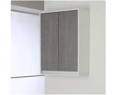 FERIDRAS Pensile Salvaspazio Grigio da Bagno 2 Ante 60 Cm Complementi Lavanderia