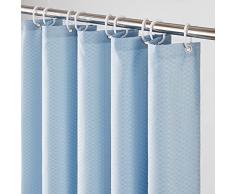 Furlinic Tenda Doccia Antimuffa Tessuto Tende Doccia Angolare Blu Grigio Poliestere Tenda Vasca da Bagno con 10 Ganci Tenda Doccia 150x180cm.