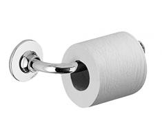 GEDY Arizona Portarotolo carta igienica cromo con biadesivo, Misure: 6,5X19,5X8,9 CM & 0,085 KG, Porta carta igienica in acciaio inox, Fissabile con biadesivo, Design R&S Gedy, 2 anni di garanzia