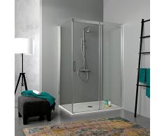 BOX DOCCIA 80x130 ANGOLARE CON PORTA SCORREVOLE
