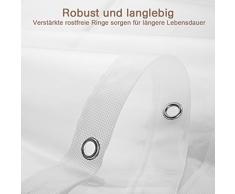 HOMFY tenda da doccia impermeabile in PEVA 180 x 180 cm con 12 tenda doccia anelli, Anti Muffa acqua cubo verdickung Tende per bagno vasca da bagno e doccia vasca, trasparente