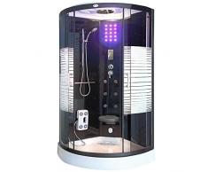 Home Deluxe Cabina doccia Black Pearl con bagno turco 100 x 100 cm
