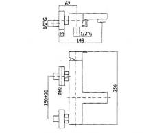 Miscelatore vasca esterno ELLE Paffoni EL023 - con duplex doccia a snodo - con doccetta e flessibile