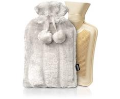 Mouji, Borsa acqua calda Con Una Copertura Calda Soffice 2L | Borsa Calda | Boule acqua calda peluche, hot water bag, peluche borsa acqua calda, Borsa DellAcqua Calda Grigio Chiaro