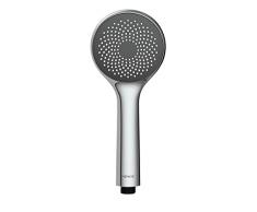 WENKO Soffione doccia risparmio acqua, Ø 9,6 cm - Doccetta universale, soffione doccia con sistema per risparmio idrico, ABS, 9.5 x 9.5 cm, Cromo