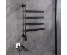 Scaldasalviette Elettrico con 4 Braccio Oscillante 180° Ruotare, Scaldasalviette in Acciaio Inossidabile, Portasciugamani Elettrico con Temporizzatori E Termostati