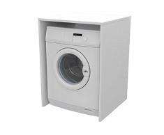 Ve.Ca. Mobile Coprilavatrice a giorno in legno, copri lavatrice/asciugatrice, diversi colori, anche su misura, lavanderia bagno arredo casa (Bianco frassinato)