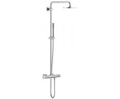Grohe 27032001 Rainshower System Colonna Doccia con Miscelatore Termostatico e Soffione, Manopola Monogetto, Tecnologia EcoJoy, Cromo, Diametro 210 mm