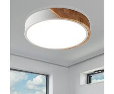NICEME 24W Plafoniera LED Legno 6500K Bianco Freddo Moderni Ultra magro Rotondo ​Plafoniere da Soffitto, Ø30CM,per Bagno Soggiorno Camera Corridoio Ufficio[Classe di efficienza energetica F]
