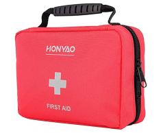 HONYAO® Kit di Pronto Soccorso, 220 Pezzi Borsa di Emergenza Medico - Kit Cassetta Pronto Soccorso per Casa Auto Aziende Barca Moto e Viaggio Trekking Camping Escursionismo Montagna