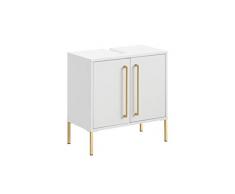 Schildmeyer Gloria Mobile sottolavabo 148428, Legno ingegnerizzato, Bianco/Oro, 61,2 x 57,1 x 30,1 cm