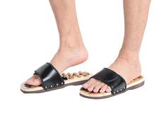 Sandali, scarpe per riflessologia Massaggiatore multifunzione per piedi Massaggiatore per piedi con riduzione dello stress per il bagno e la doccia(Nero, 39-40)