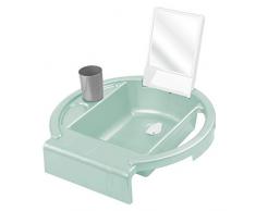 Rotho Babydesign Lavabo per bambini Kiddy Wash, Da fissare al bordo della vasca, 38,7 x 38,2 x 10 cm, Verde menta (Swedish Green), 20034 0313 01