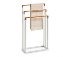 Zeller 18722 - Porta asciugamani in legno, Legno, bianco, 45 x 21.5 x 84.5 cm