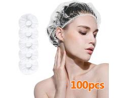 Cuffia doccia Usa e Getta 2 Pezzi, Riutilizzabile Impermeabile Cuffia da Bagno Donna Elastica Grande Showe Caps, Donne Capelli Protezione per Donna Doccia Spa Salon Bagno Uso Domestico