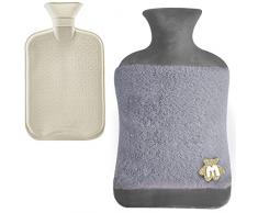 Borsa dellAcqua Calda 2L, RosyFate Borsa dellacqua Calda con Copertura a Mano, Borsa Acqua Calda Peluche, Bottiglia dacqua Calda in Gomma, Hot Water Bottle, PVC Borsa Dellacqua Calda