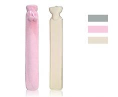 Borsa Acqua Calda Peluche 2L Ambolio Boule Acqua Calda Borsa Dellacqua Calda Borse Acqua Calda Cuscino termico Bottiglia Acqua Calda con Copertura Hot Water Bottle(Lungo Rosa)