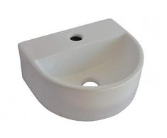 piccolo piazza ovale bianco Lavabo da appoggio in ceramica 40x23x8