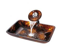 &zhou Arte colorati a mano in vetro temperato lavandino / lavabo / lavabo