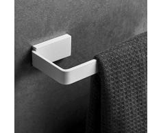 Beelee BA19905W - Portasciugamani da parete, in acciaio inox SUS304, con braccio aperto, barra singola, colore: Bianco, BA19905W