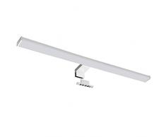 SEBSON® LED Lampada da Specchio per Bagno 60cm, IP44, Lampada Morsetto + Armadio, Bianco Neutro 4000K, 12W, 900lm - 600x108x44mm