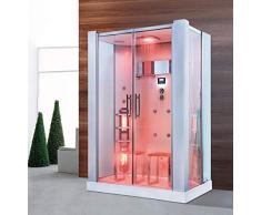 Trade-Line, doccia a vapore, 145 x 90 cm, con sauna a infrarossi + dotazione completa