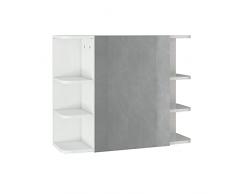 ML-Design Armadio a Specchio da Appendere sopra Il Lavabo per Il Bagno Bianco 80x64x21cm Mobile Sospeso da Parete Specchiera con Porta e 8 Ripiani Ampio Spazio di Archiviazione in Legno MDF