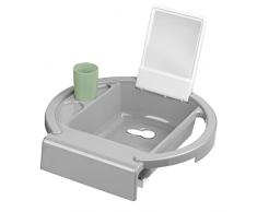 Rotho Babydesign Lavabo per bambini Kiddy Wash, Da fissare al bordo della vasca, 38,7 x 38,2 x 10 cm, Grigio Pietra