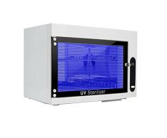 Armadio disinfettante UV, sterilizzatore a LED, 10 l, sterilizzatore per scaldasciugamani, strumenti per manicure, salone e asciugamani, 6 W, con timer, bianco