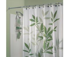 InterDesign Leaves Tenda da doccia, Tenda per vasca da bagno con design naturale, Tenda in poliestere 183,0 cm x 183,0 cm con motivo a foglie, Poliestere verde