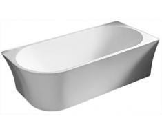 Vasca da bagno freestanding NOVA CORNER - bianco - installazione a destra - 170 x 78 cm - rubinetteria opzionale, Colore:Bianco opaco, Senza rubinetteria, Senza sistema di drennaggio