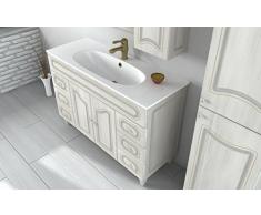 Bagno Italia Arredo Bagno 120cm mobile arte povera bianco decapè con specchio Mobili lavandino in ceramica I