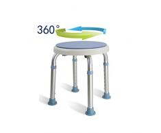 EXUVIATE Girevole a 360 ° Alluminio Sgabello da Doccia Sedile Sedia Vasca Sgabello per Doccia Bagno Gli Anziani ergonomico da Doccia Regolabile in Altezza