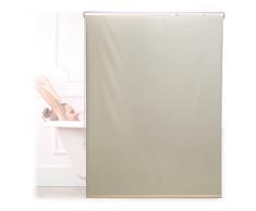 Relaxdays Tenda per Doccia Moderna, 120x240, Vasca da Bagno, Idrorepellente, Montaggio a Soffitto, Rullo Finestra, Beige