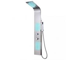 vidaXL Sistema Pannello Doccia in Acciaio Inossidabile Curvo Idromassaggio
