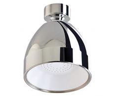 Siroflex 2765/2S Soffione Doccia Fisso Made in Italy | Soffione Doccia Con Snodo In Ottone Cromato |Doccia Soffione Cromato Bianco| Soffione Per Doccia Anticalcare |Con Riduttore Flusso Risparmio Acqua