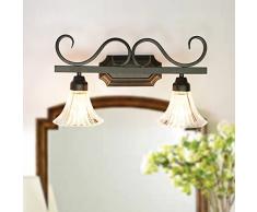 Best wishes shop luce anteriore a specchio- Lampada da parete con specchio a specchio Luce Bagno con lavabo Camera di trucco Specchio frontale Faro Corridoio Lampada da parete Paralume in vetro E14