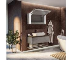Artforma Sofia Armadietto da Bagno con Specchio e Illuminazione LED con 1-Porta | 17 Elementi decorativi a scelta | (100 x 50 x 21 cm) | Interruttore a sensore