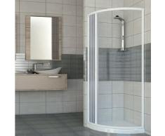 Box Doccia Ad Una Porta Apertura Laterale Semicircolare. Prodotto In Pvc Atossico Autoestinguente. Riducibile Attraverso Il Taglio Del Binario. Colore Bianco.