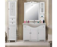 arredo bagno mobile con lavabo specchio e colonna salvaspazio shabby chic in vero legno bianco provenzale