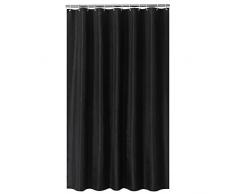 Wifehelper Tenda della Doccia, Tenda della Doccia Bagno della Parete Nera Modello con la Tenda Bagno del Tessuto Impermeabile Durevole di 12 Ganci Bagno per la Stanza da Bagno(180*180CM)