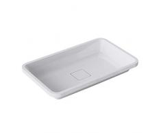 doporro Lavabo da Incasso, Lavandino Bagno 53x33x2cm, Lavabo da Minerale Fuso Colossum104, Bianco